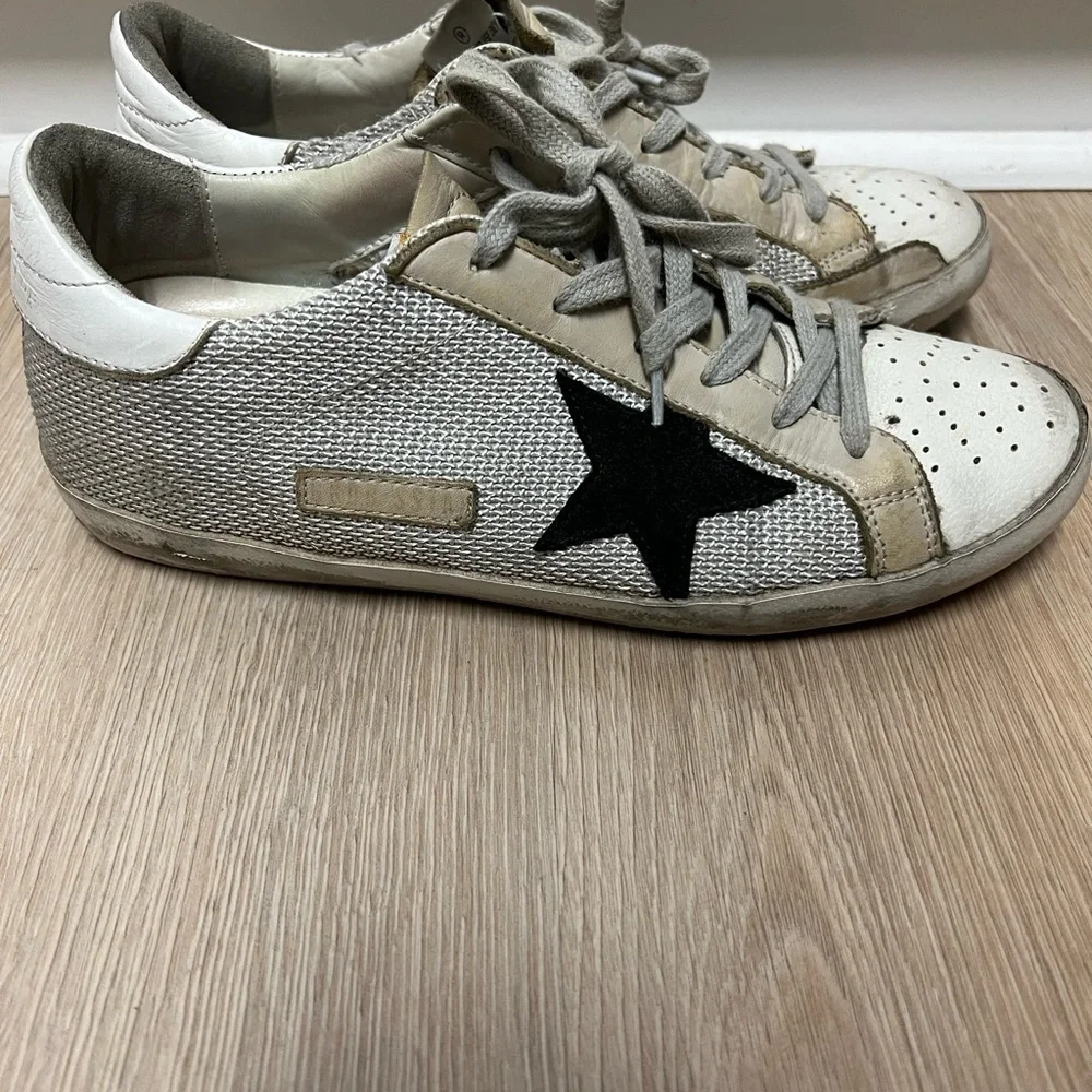 Golden Goose White Black Star Low-Top Sneakers